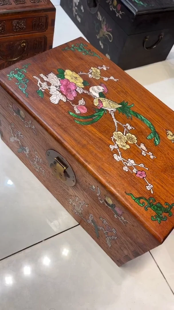 【闪购商品】木锦上添花螺钿首饰箱