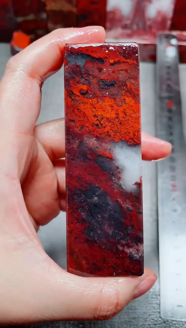 玉桂林鸡血玉素章3.0左右--13