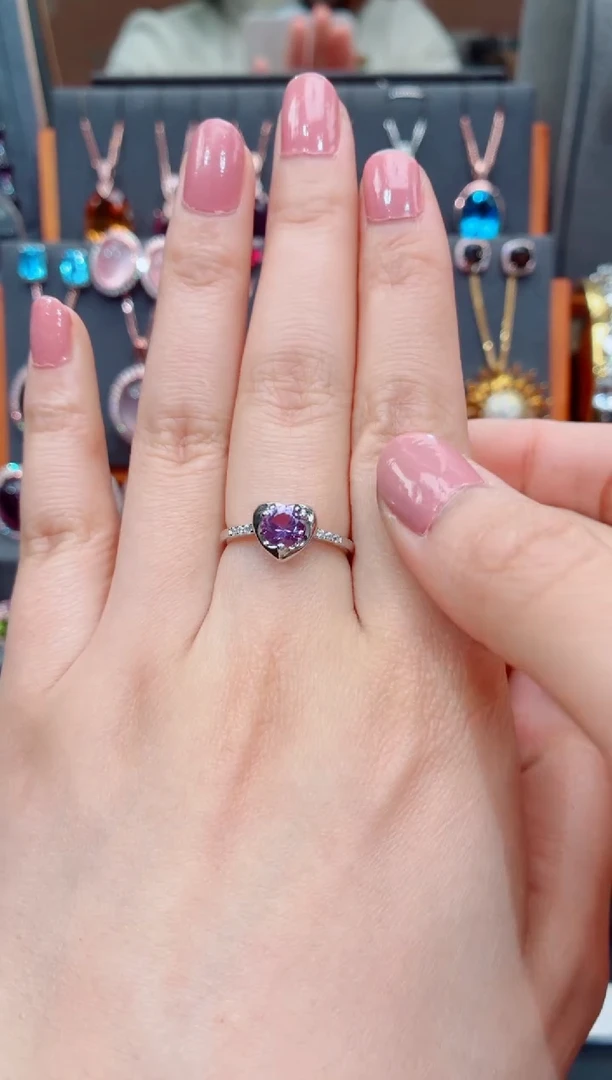 银S925镶嵌戒指水晶水晶戒指 15#