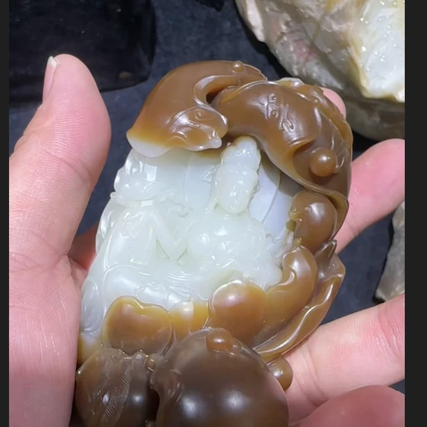 非金属仿水晶吊坠 新疆玉质山料吊坠毛料定制款