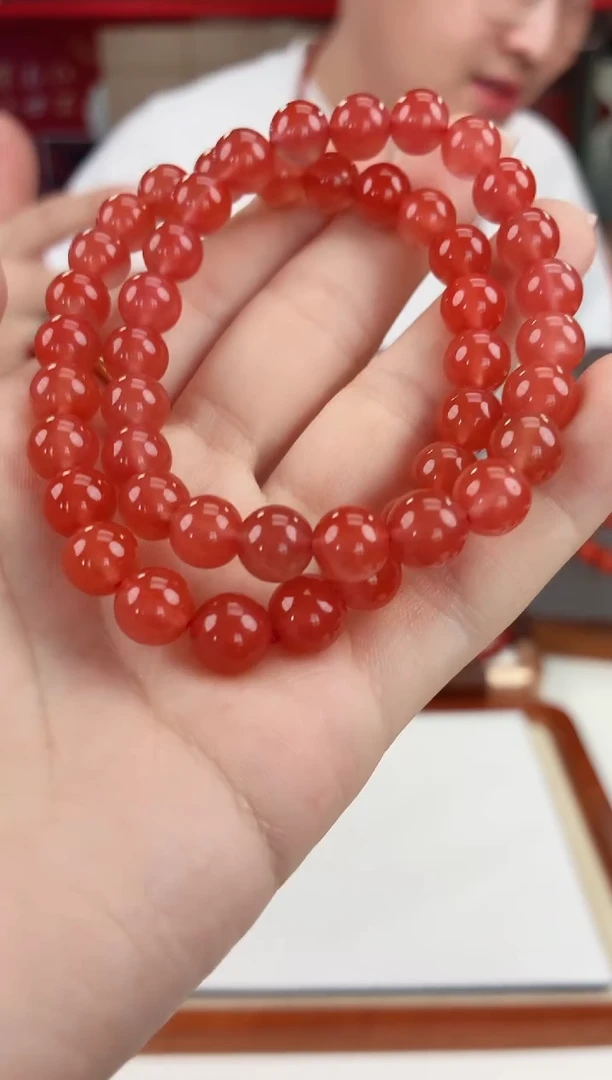 南红玛瑙冰红手串8+未镶嵌(多样式发其一)