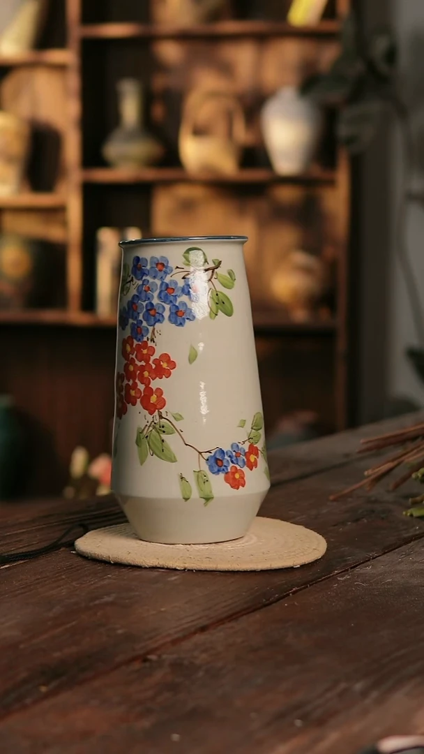 摆件29-384 陶瓷花器高29口径11