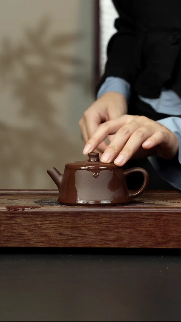 紫砂茶壶老紫泥 云柱