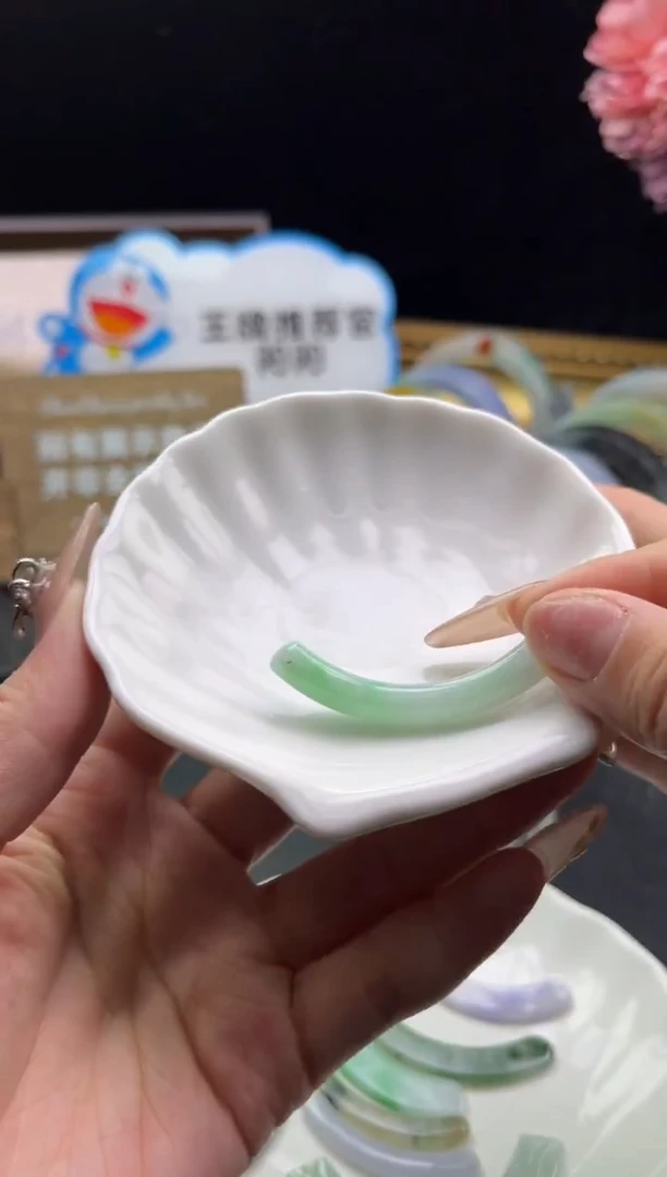 未镶嵌挂件翡翠玉璜/半镯-编绳