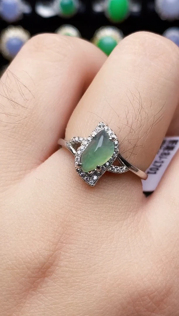 银S925镶嵌戒指翡翠4179