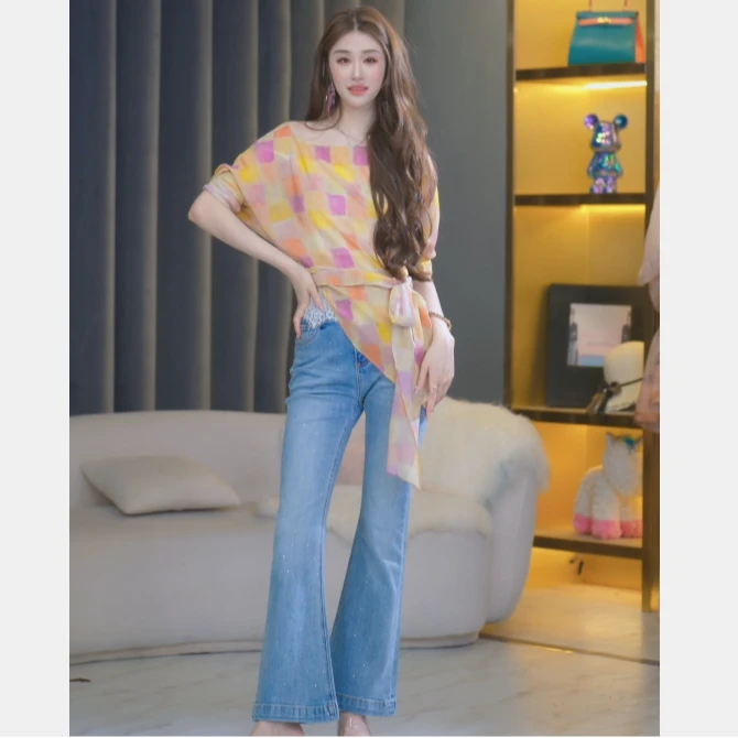 【喜喜家】2025款时尚女士春夏季百搭桑蚕丝衬衫上衣 250118