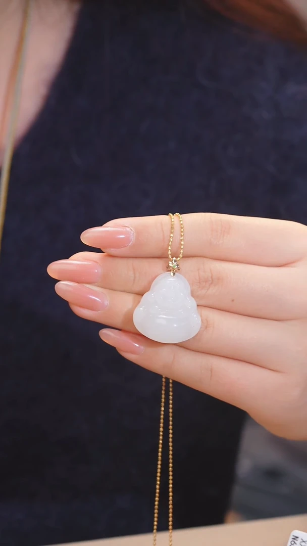 【闪购商品】和田玉吊坠不含链18K金镶嵌（二）@@N7043