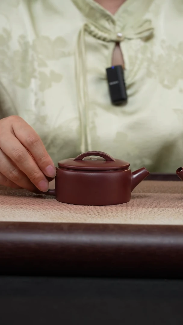 茶壶紫砂平底汉瓦-龙血砂光MH-0989