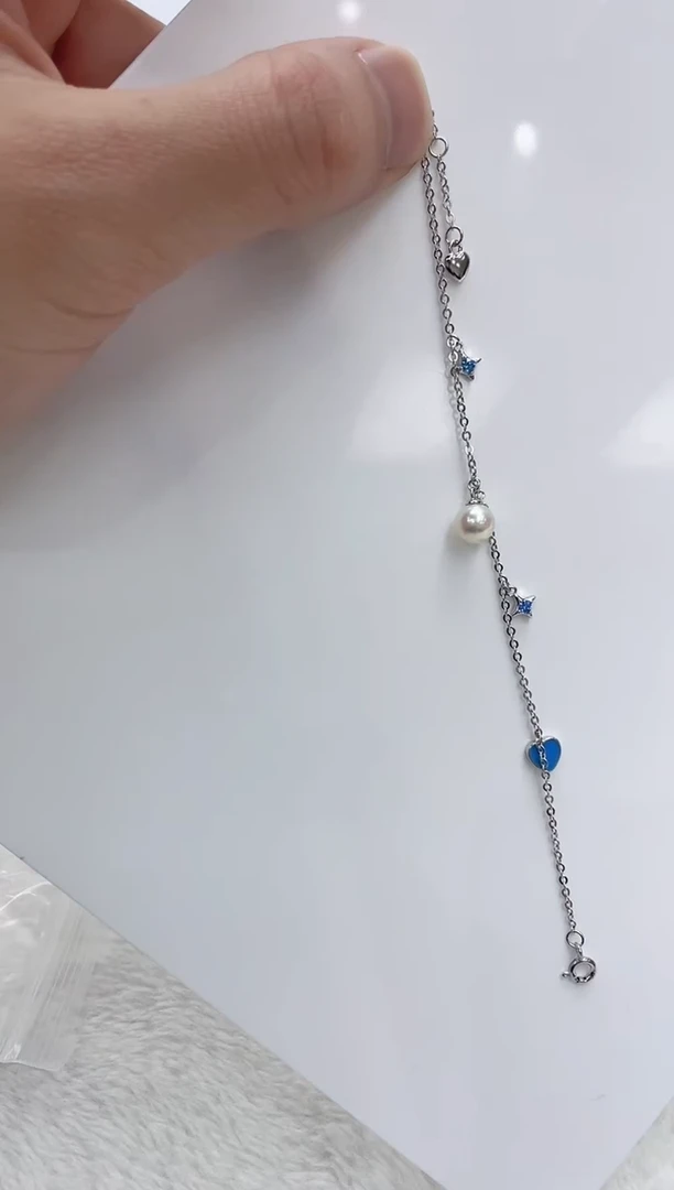 【闪购商品】海水珍珠手链银S925镶嵌海水珍珠手链