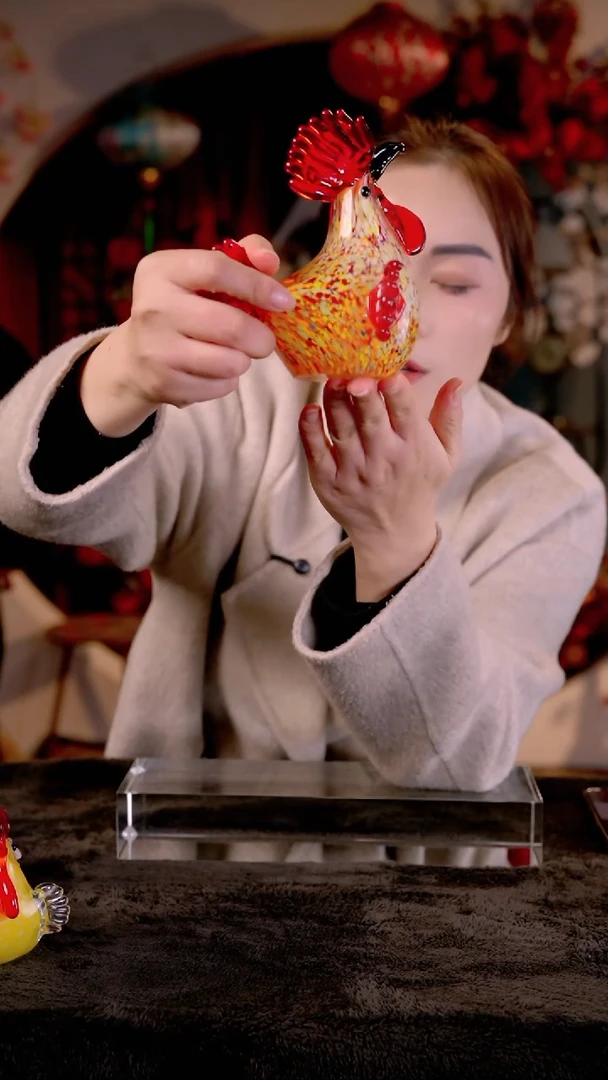 有机玻璃高顿琉璃大公鸡摆件