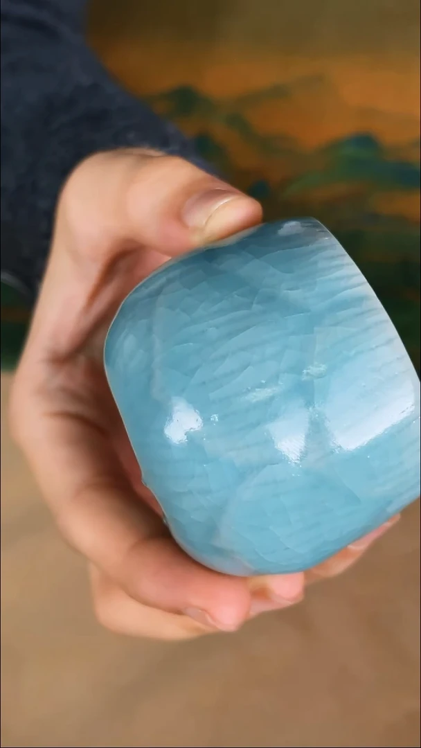 杯子瓷孙现锋 仿古釉 创意莲花杯