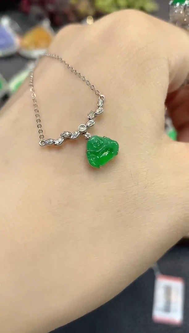 项链18K金镶嵌翡翠C1翡翠