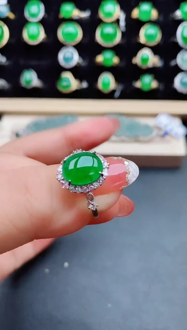 【闪购商品】翡翠戒指银S925镶嵌50850