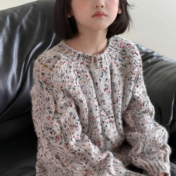 中大童潮童冬季新款牛时尚洋气时髦毛衣儿童宽松圆领套头52810