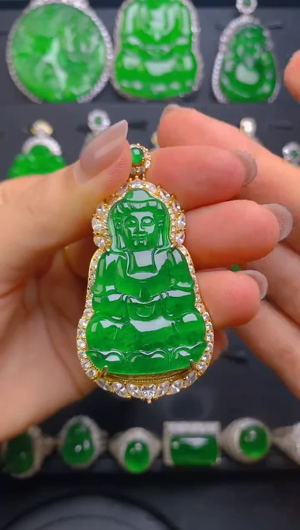 翡翠银S925镶嵌吊坠(赠链)吊坠