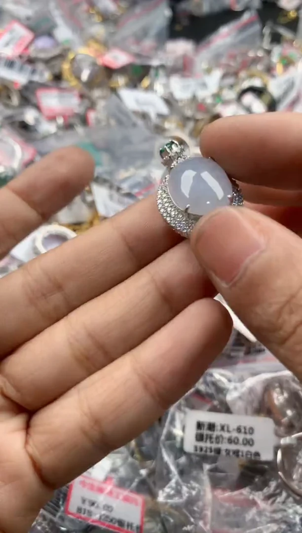 银S925镶嵌戒指翡翠11-11----7