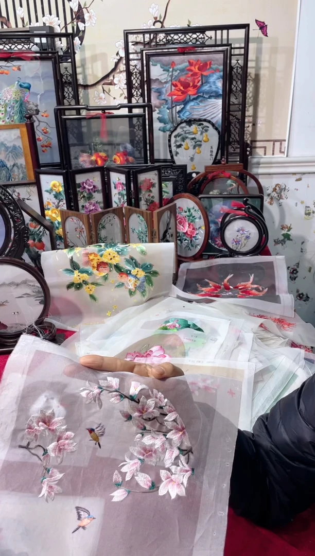 织绣精品苏绣刺绣绣片，桑蚕丝，绣片45