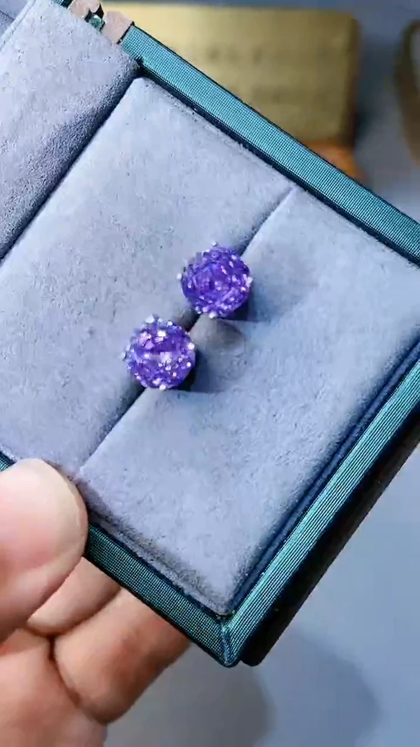 【闪购商品】紫晶耳饰银S925镶嵌3545