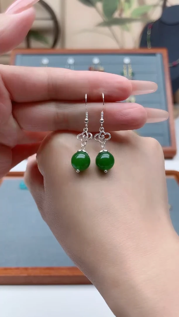 【闪购商品】玛瑙/玉髓耳饰银S925镶嵌8896