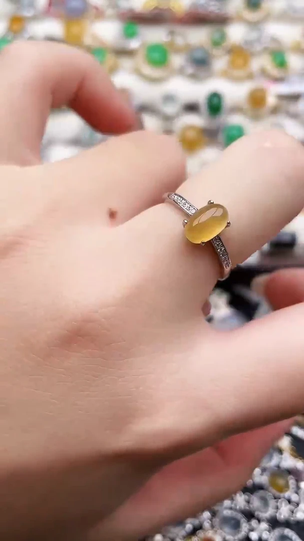 银S925镶嵌戒指翡翠56