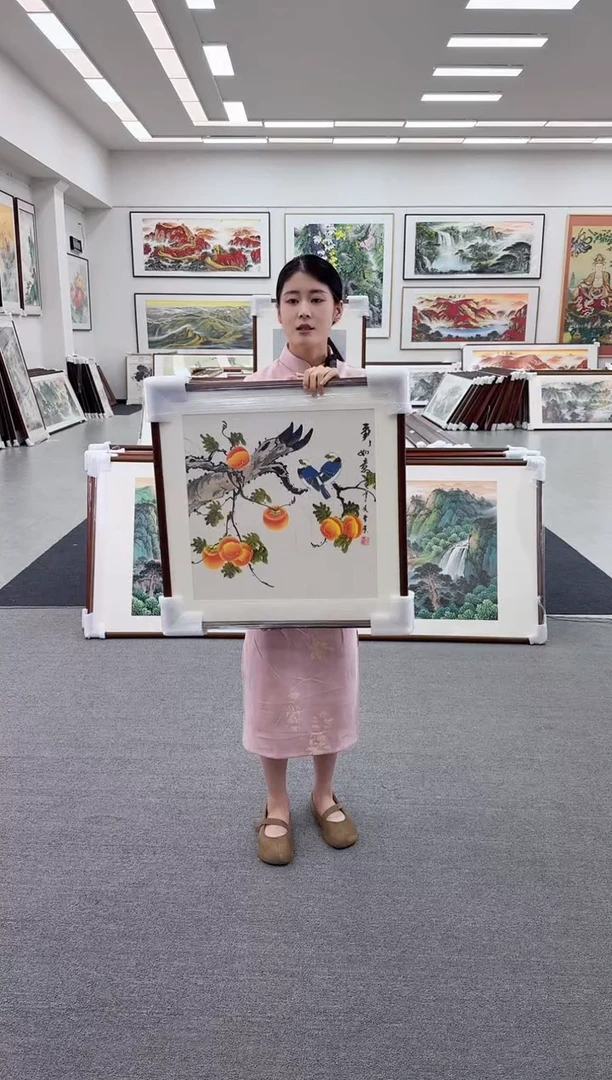 国画手绘 事事如意 斗方