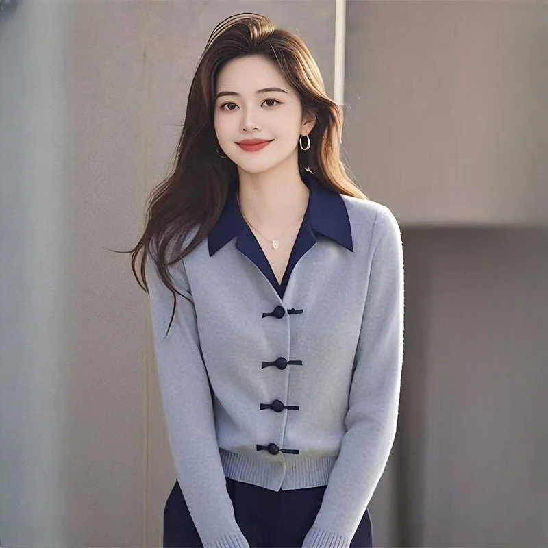 香朵儿小众时尚高级轻奢女装国风针织衫2025春秋新款宽松显瘦上衣