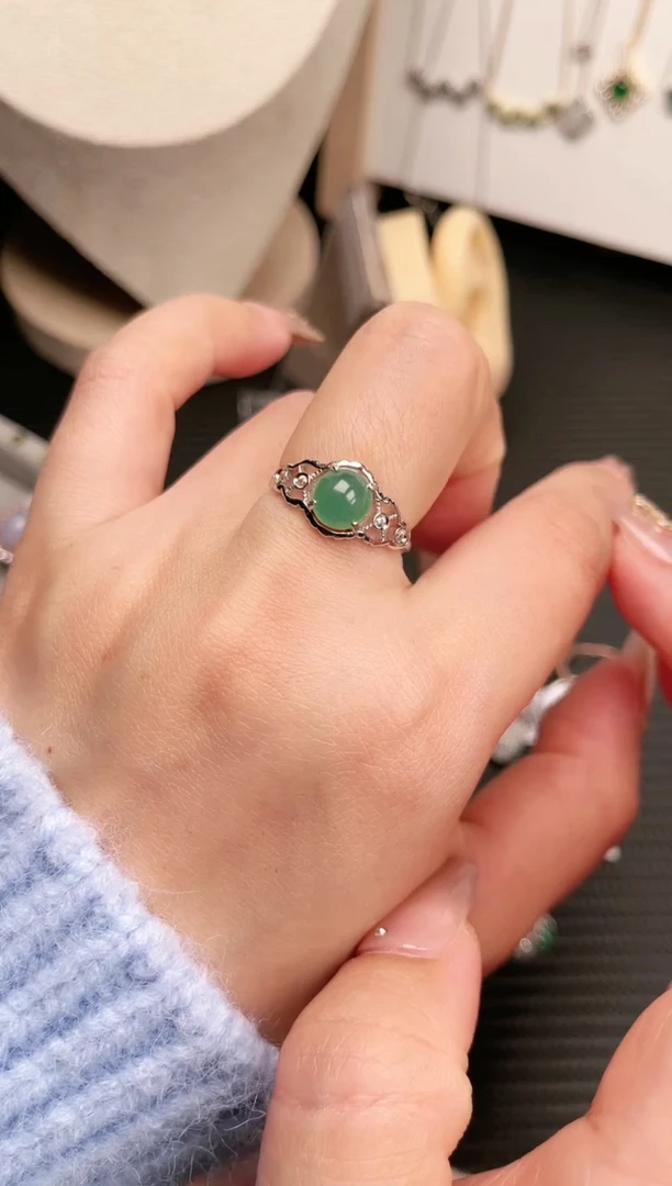 【闪购商品】翡翠戒指银S925镶嵌戒指20