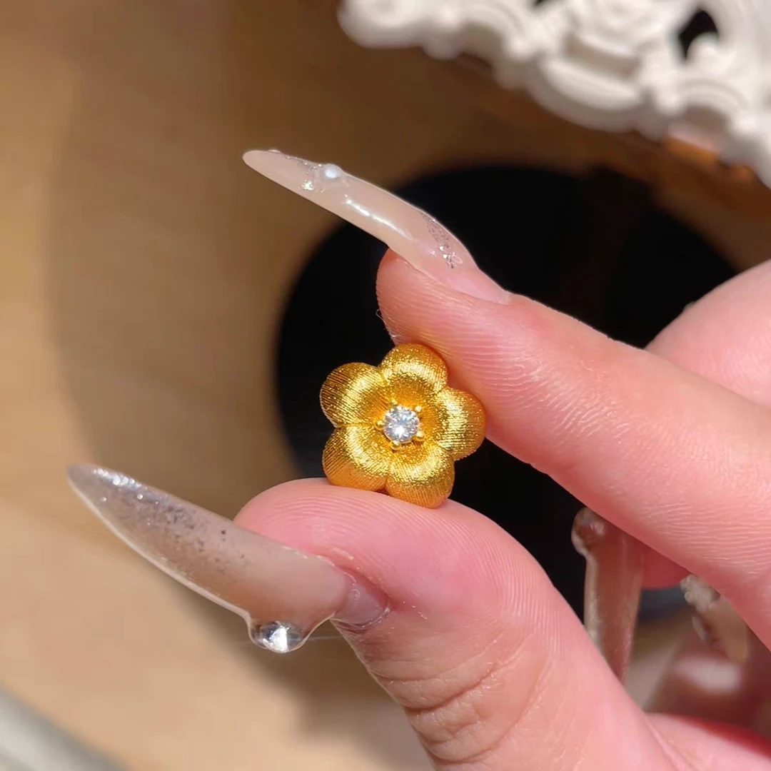 合金手镯 合金吊坠 B116【链接乱上】小花拉丝镶石吊坠配件饰品