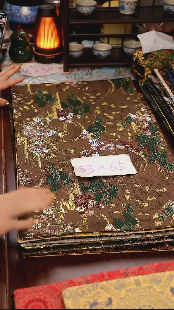 【西阵织世外桃源双面】中国风干泡织锦茶席33*65