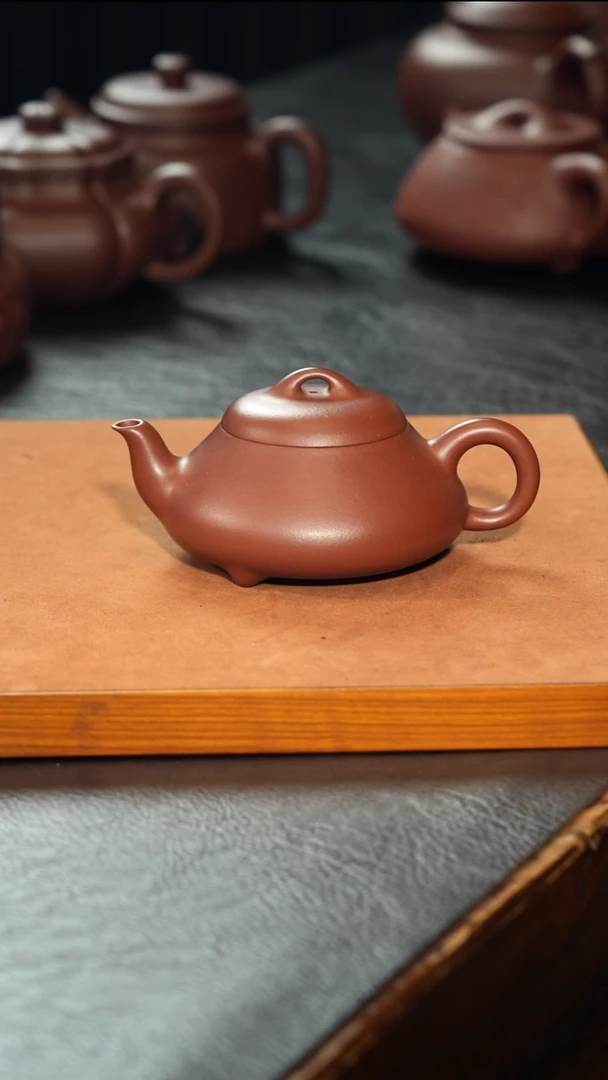 茶壶紫砂半手紫泥汉棠石瓢