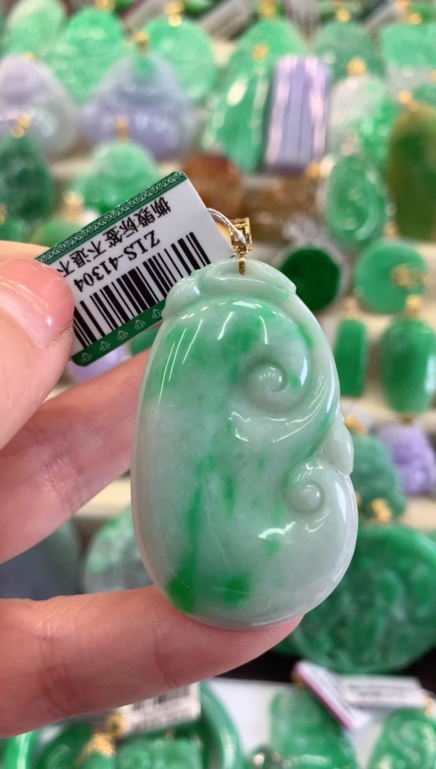 【闪购商品】翡翠吊坠(不含链)18K金镶嵌挂件