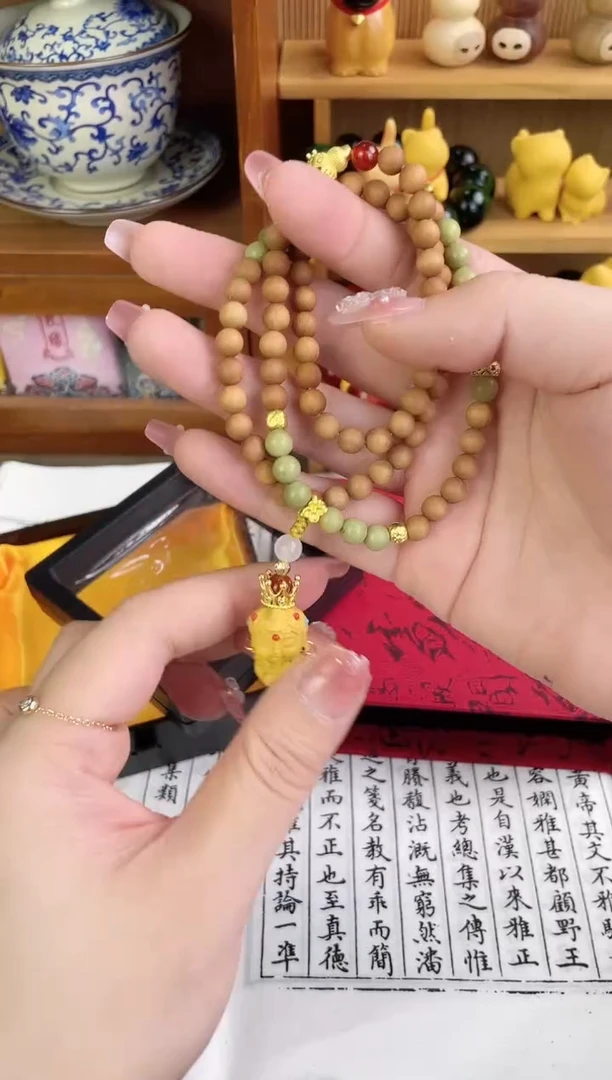 非洲檀香无事牌菩提木质串珠手串/多发性其一/不带盒子