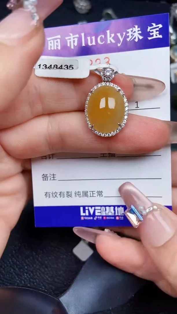 翡翠银S925镶嵌颈饰2223