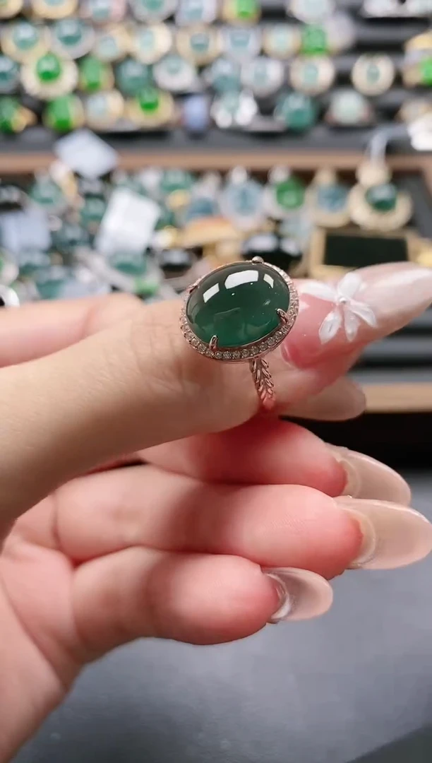 【闪购商品】翡翠戒指银S925镶嵌51511