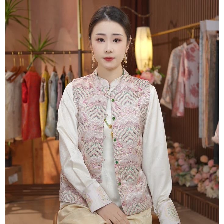 《欣静 -双面马夹》新中式刺绣复古国风双面穿高定马甲