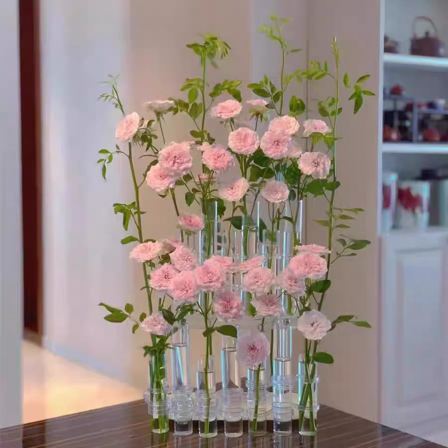试管花瓶ins风透明玻璃高颜值摆件鲜花花器组合装饰饰品简约水培