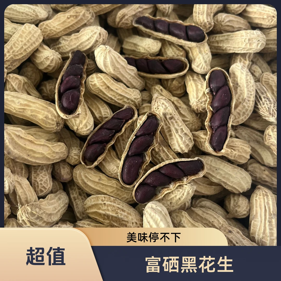 云南富硒黑皮花生黑金刚龙岩花生水煮湿烤工艺坚果零食特产1斤装