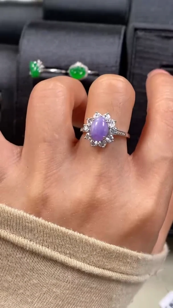 【闪购商品】翡翠戒指银S925镶嵌9492