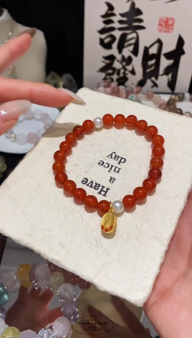 未镶嵌手链水晶红玛瑙手链