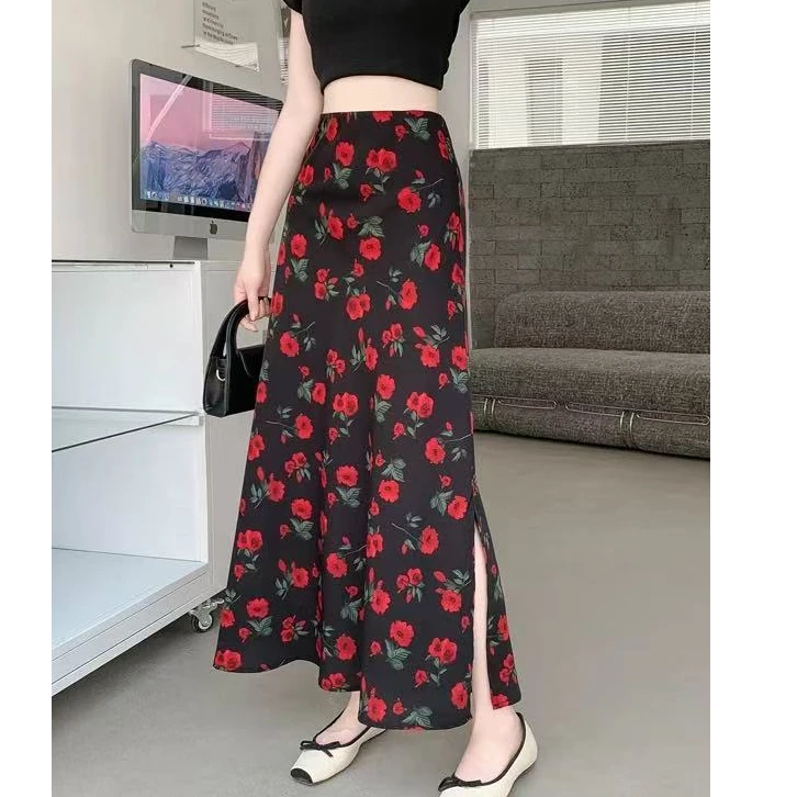 【两个裙长】【松紧腰+拉链】碎花半身裙女装夏季新款时尚气质a子裙