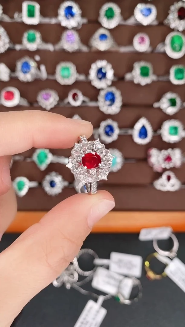 【闪购商品】红宝石18K金戒指18K金镶嵌1.07克拉