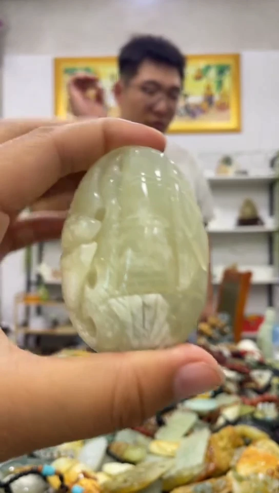 未镶嵌岫玉手把