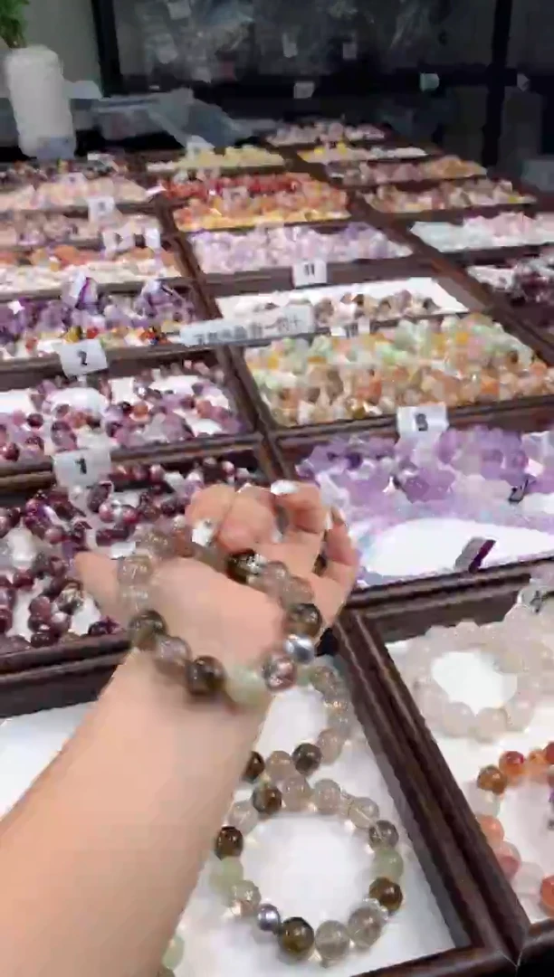 未镶嵌手链水晶金棕祖母绿祖母白茶锆石