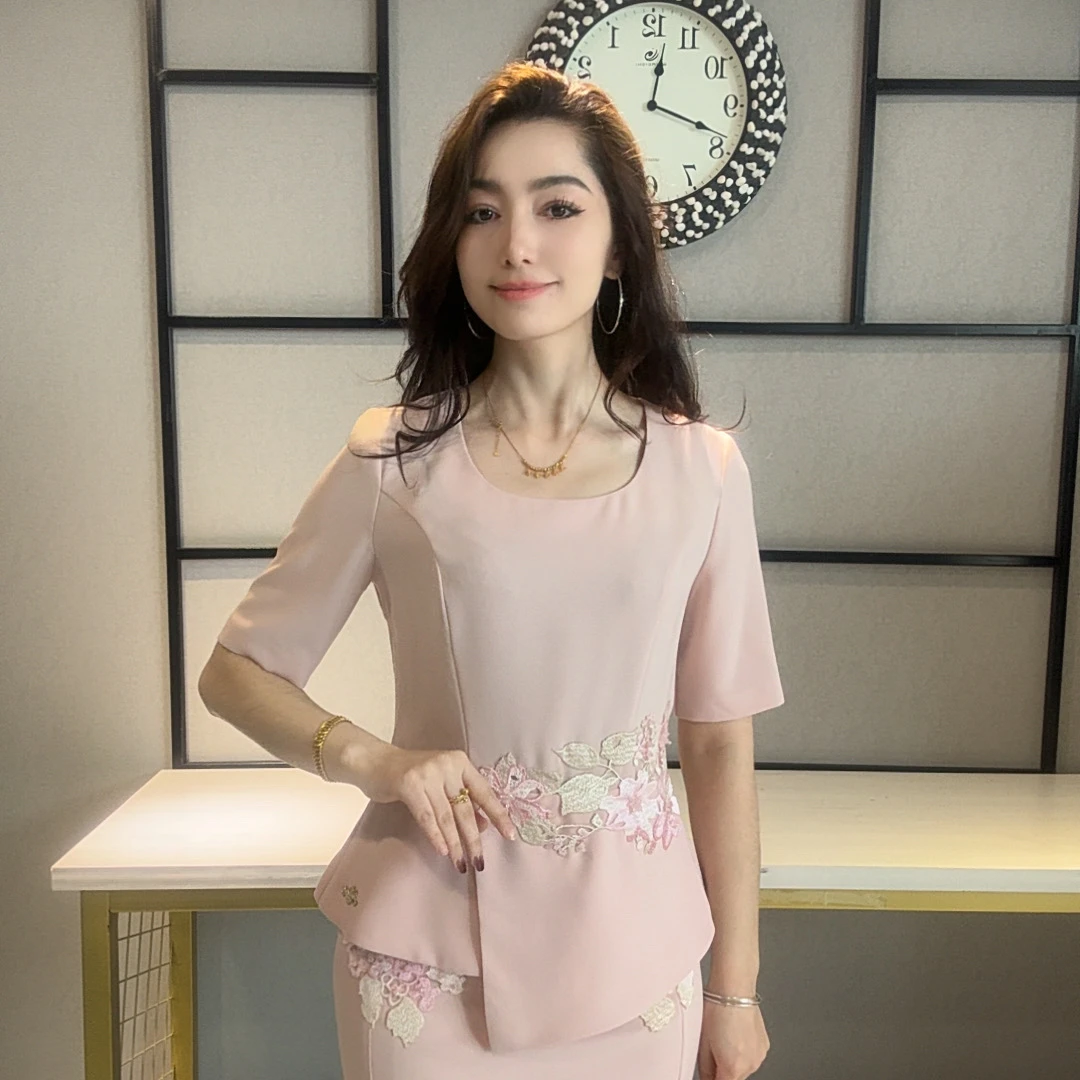 17981-2 SEHRAN 时尚套装显瘦气质复古夏季短款