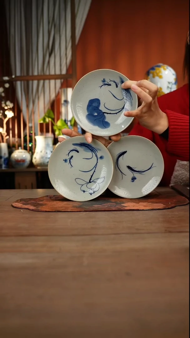 当代高温釉下彩手绘陶瓷餐具