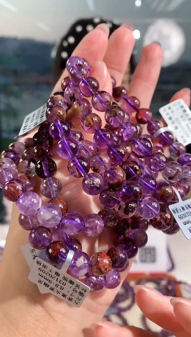 【闪购商品】水晶手链未镶嵌8.8-9mm紫幽灵手链多样性发其一