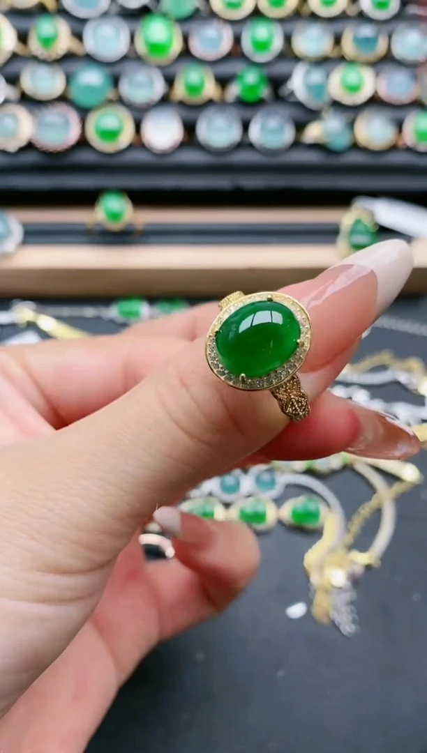 【闪购商品】翡翠戒指银S925镶嵌1111111
