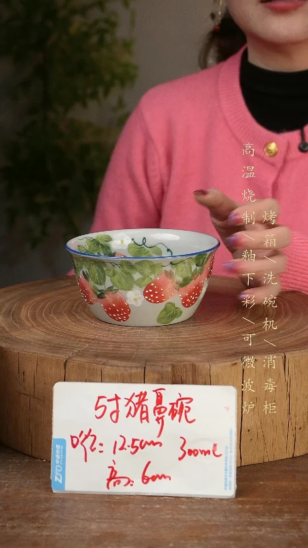 碗瓷景德镇手工手绘高温瓷釉下彩