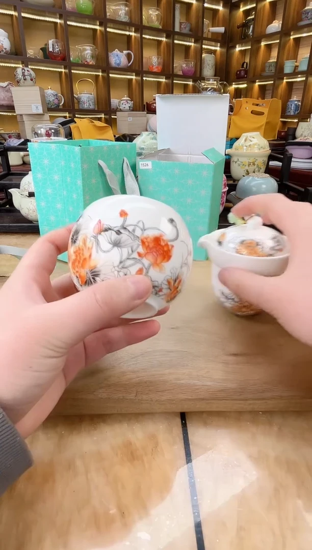 【闪购商品】瓷理陶里 水墨金莲旅行套装