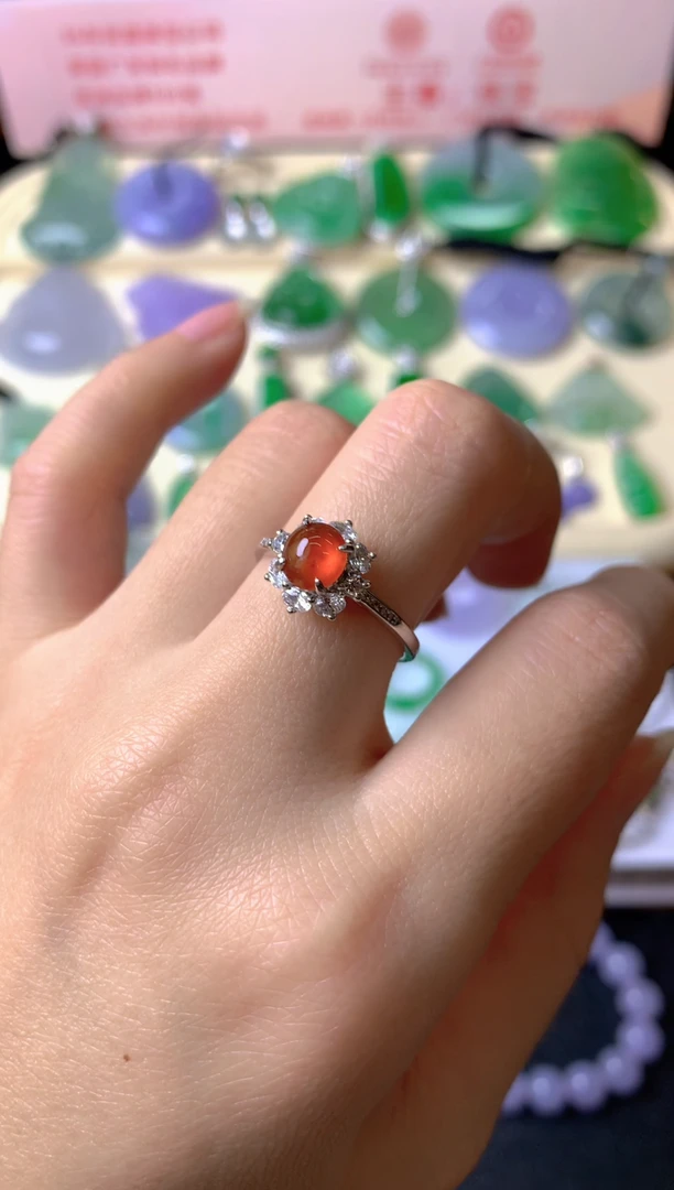 银S925镶嵌戒指翡翠沈**?戒指